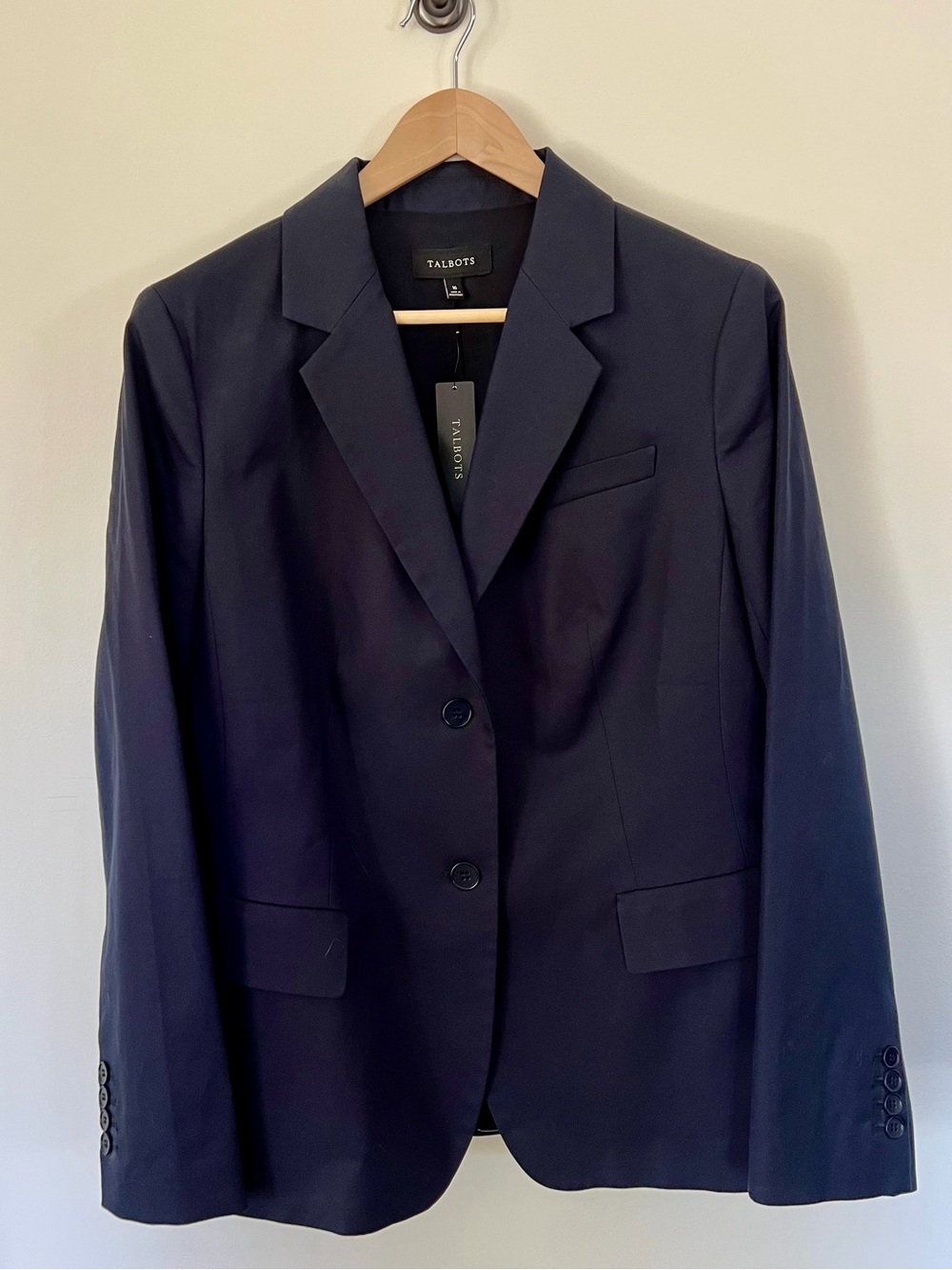 Talbots Navy Tailored Two-Button Blazer